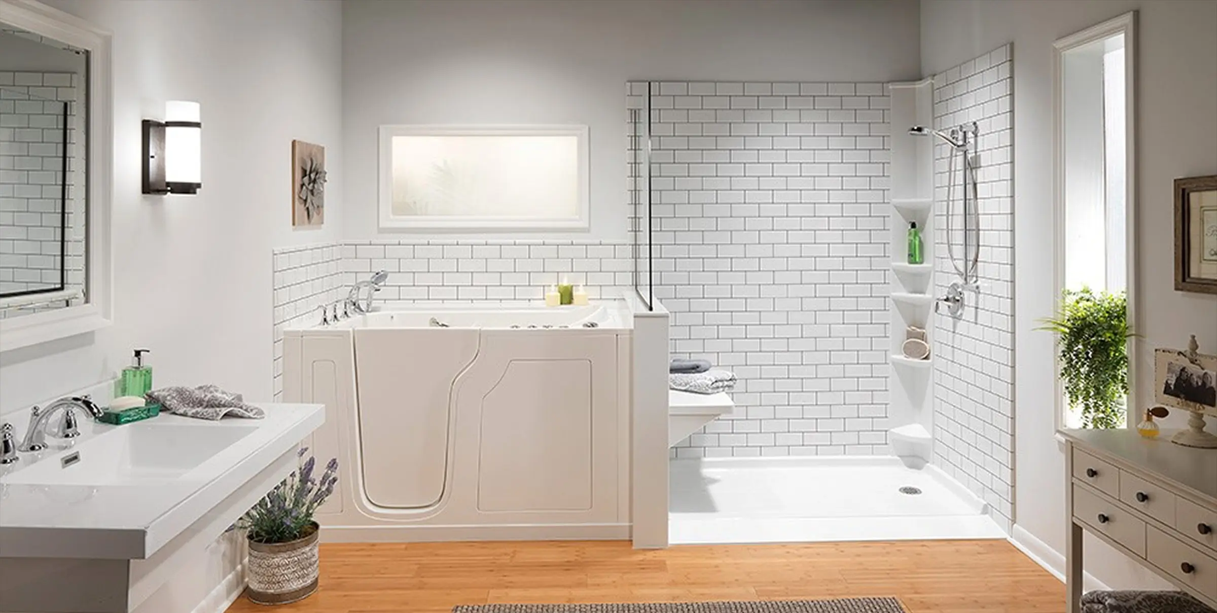 walk-in tub and walk-in shower